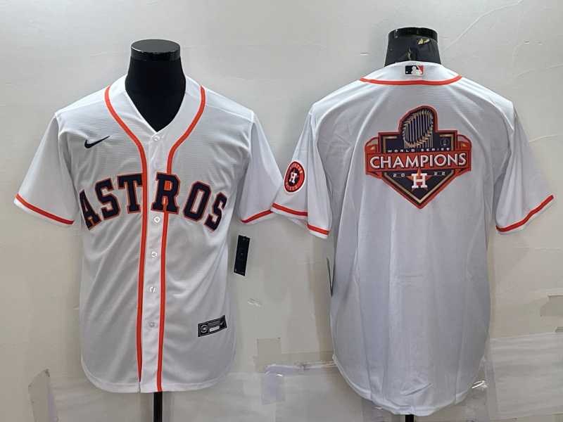 Mens Houston Astros White Champions Big Logo With Patch Stitched MLB Cool Base Nike Jersey->houston astros->MLB Jersey